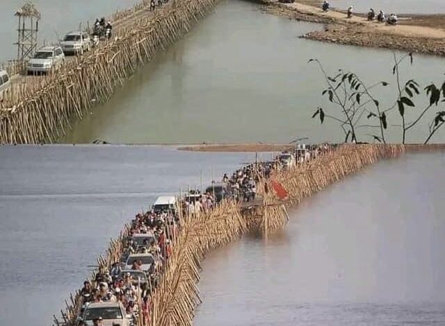 The Bamboo Bridge in Cambodia