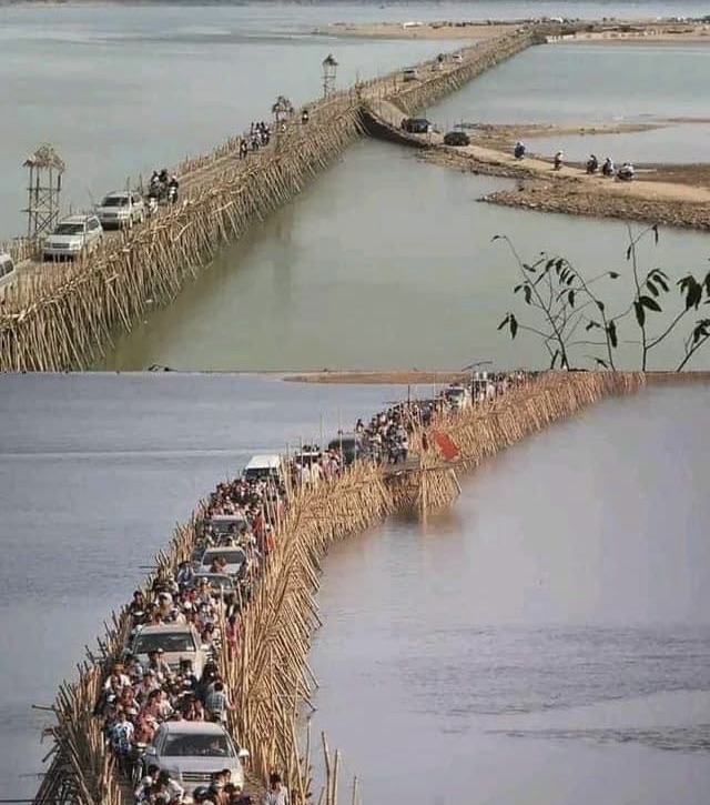 The Bamboo Bridge in Cambodia